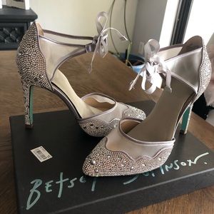 Betsy Johnson Silver Sparkly Heels